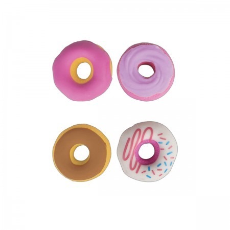 Borracha Lancheira Donuts Pote com 4 Unidades - Tilibra / WX Gift