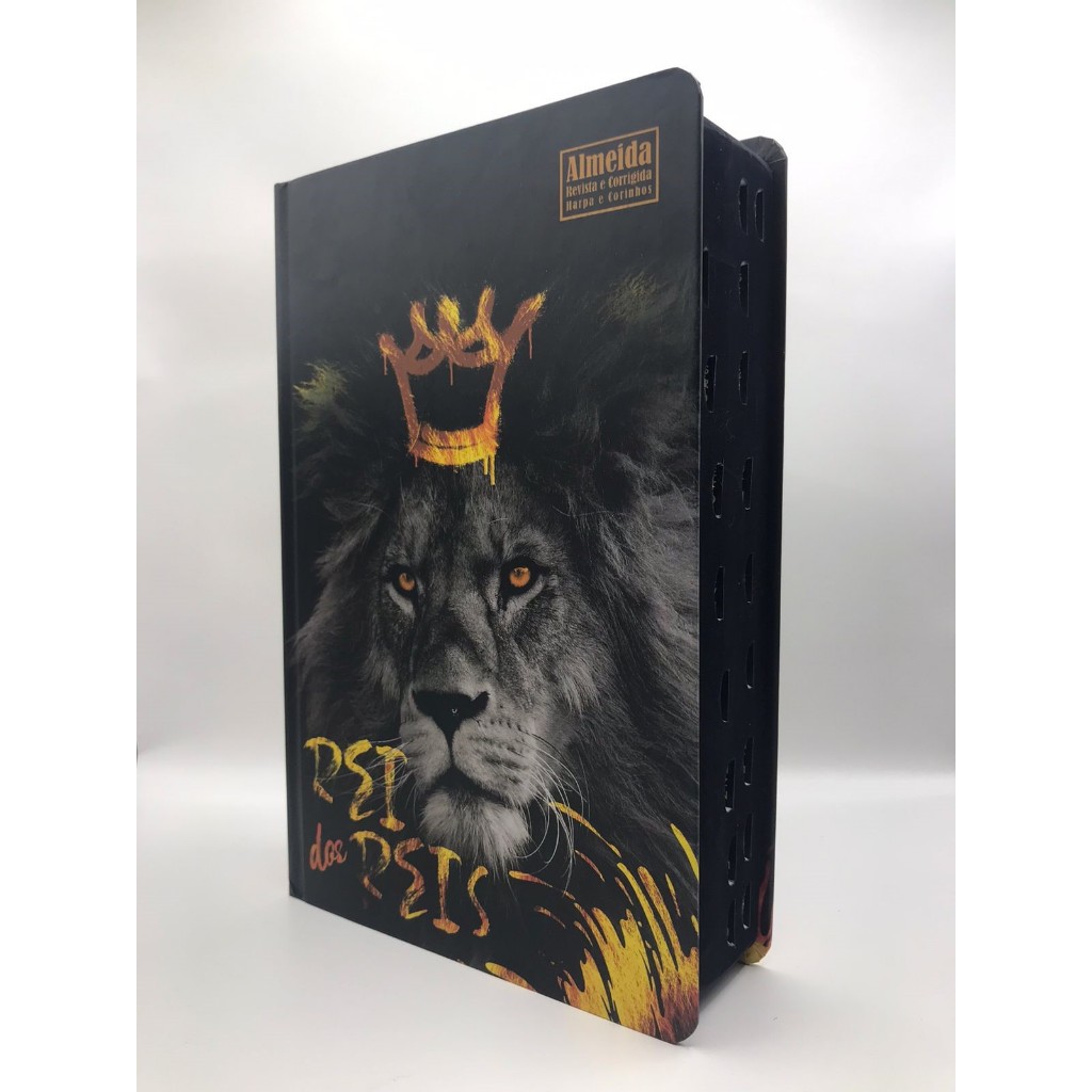 Bíblia Sagrada Tamanho Grande Com Harpa Palavras de Jesus em vermelho Leão Amarelo em Oferta na Shopee