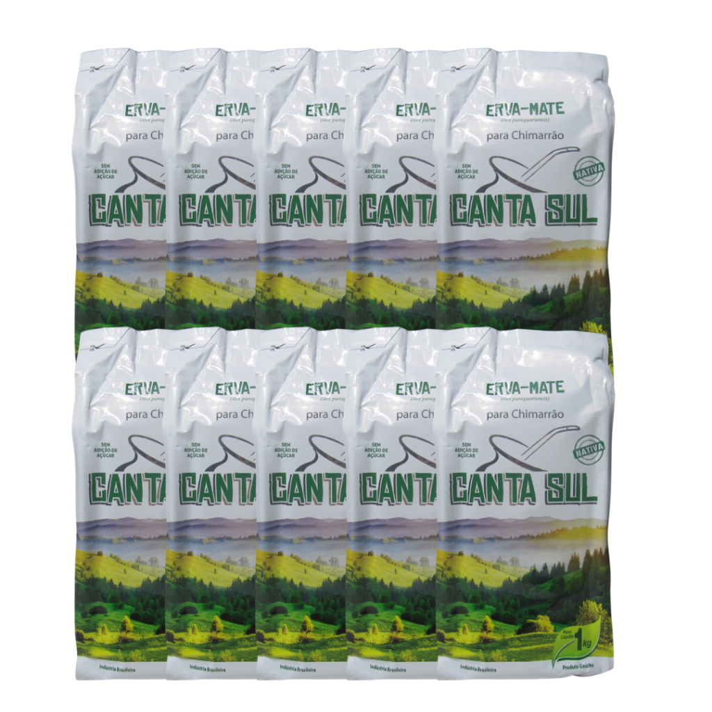Erva Mate KIT10 UNIDADES -  Erva Mate Pacotes de1KG Canta Sul Para Chimarrão