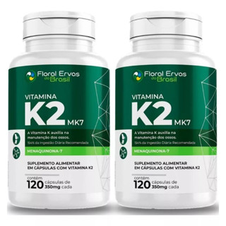 Kit C/2 Vitamina K2 Mk7 Menaquinona 7 Concentrada 100mcg 240 Caps- Floral Ervas
