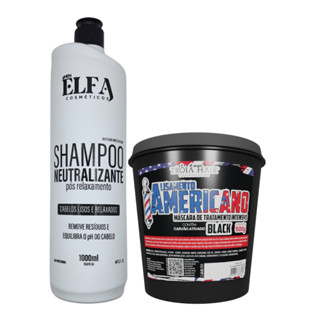 Alisamento Americano Black 500g e Shampoo Neutralizante 1L