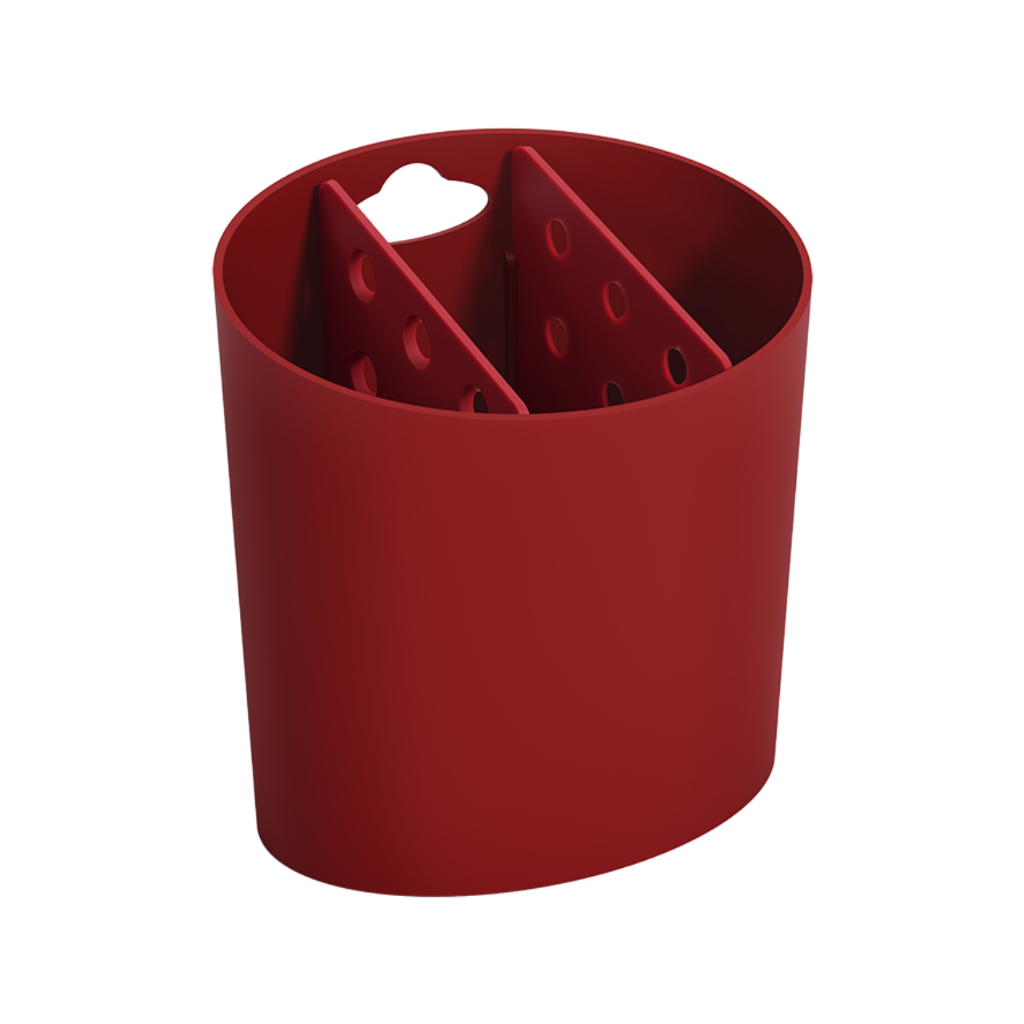 Escorredor de Talhares Oval Coza Basic 13,8x10,5x14,4 cm Vermelho Bold - Home & Living