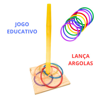 Jogo Lança Argolas Brinquedo Educativo Arremesso Coordenação Motora Festa Junina Alvo em Oferta na Shopee
