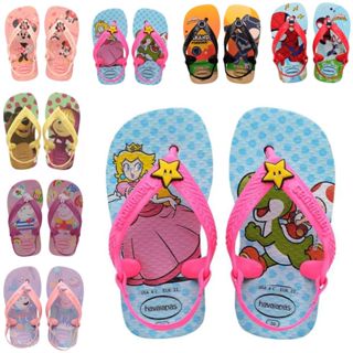 Chinelo Havaianas Baby Peppa Pig Princesa Peach Masha e o Urso Marvel Disney Classics com Elástico Original c/NF