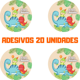 20/40/60/100 Unidades Adesivos Dino Baby, Dinossauro Personalizados! em Oferta na Shopee
