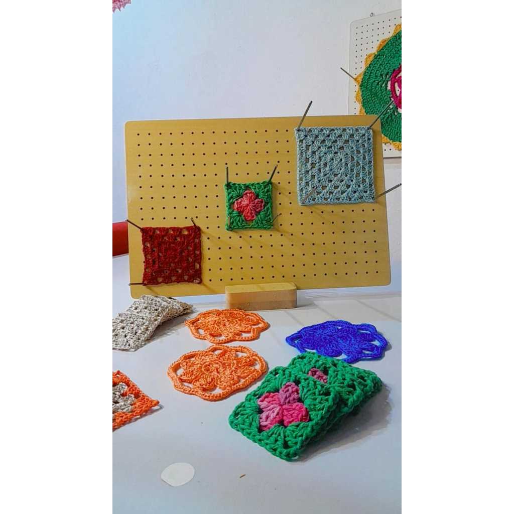 Placa De Blocagem Para Square De Crochê/Base Organizador Para Square De Crochê/Suporte De Square De Crochê Haste De Aço