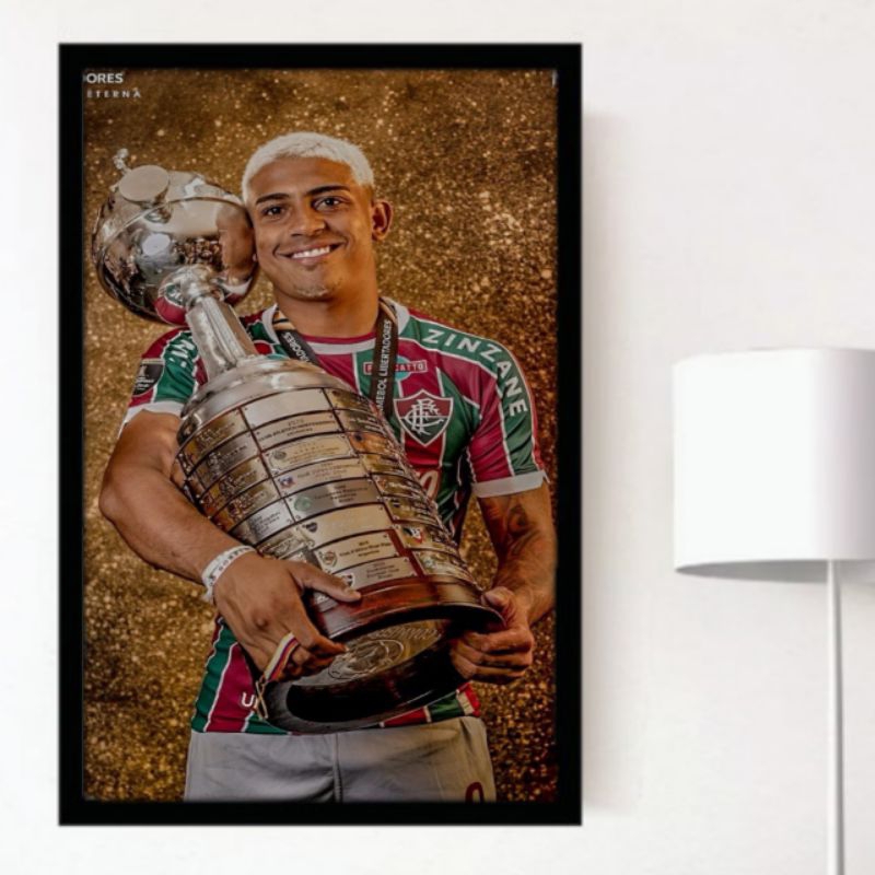 Quadros Decorativos John Kennedy Fluminense Placa decorativa Jonh Kennedy futebol em mdf