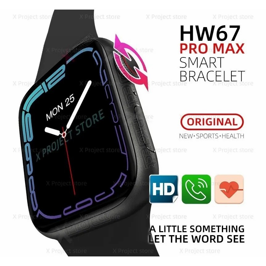 Relógio Smartwatch Série7 Hw67 Pro Max Nfc Gps Faz Ligações - Relógio Inteligente.