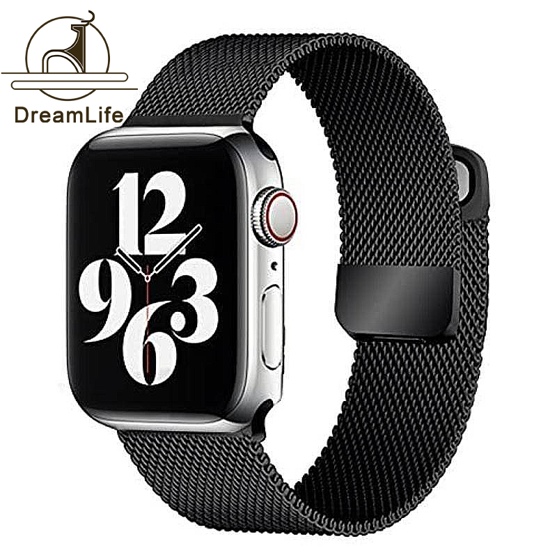 Pulseira Milanese Aço Metal Magnetico Fecho 38mm/40mm/42mm/44mm Apple Watch X7/X8/T500 Iwo 12/13/16 em Oferta na Shopee