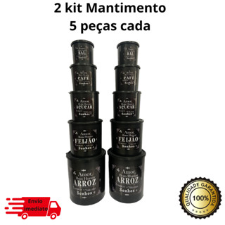Kit 10 pote de mantimento Decorado (sonhos Preto)