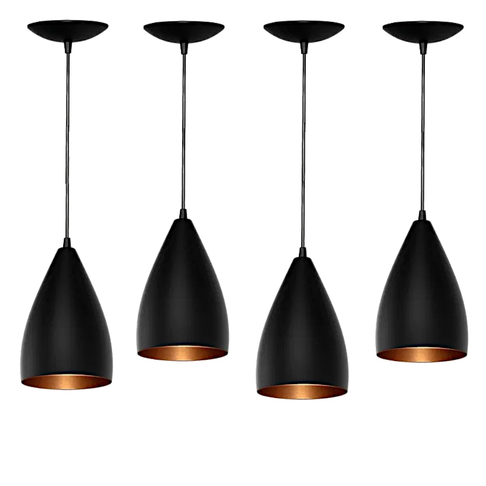 Pendente Teto Vegas Luminaria Aluminio Preto Cobre Decoração e Estilo em Oferta na Shopee