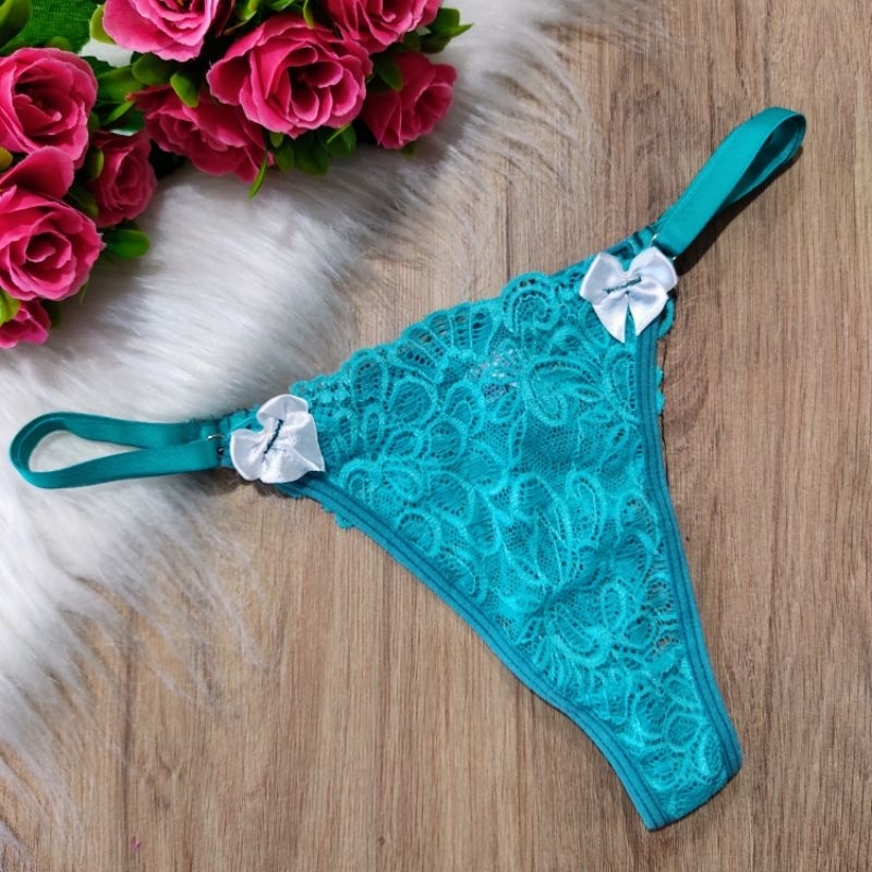 Calcinha Fio String   Regulagem Rendada/Renda Sexy Sensual - Moda Íntima - Lingerie em Oferta na Shopee