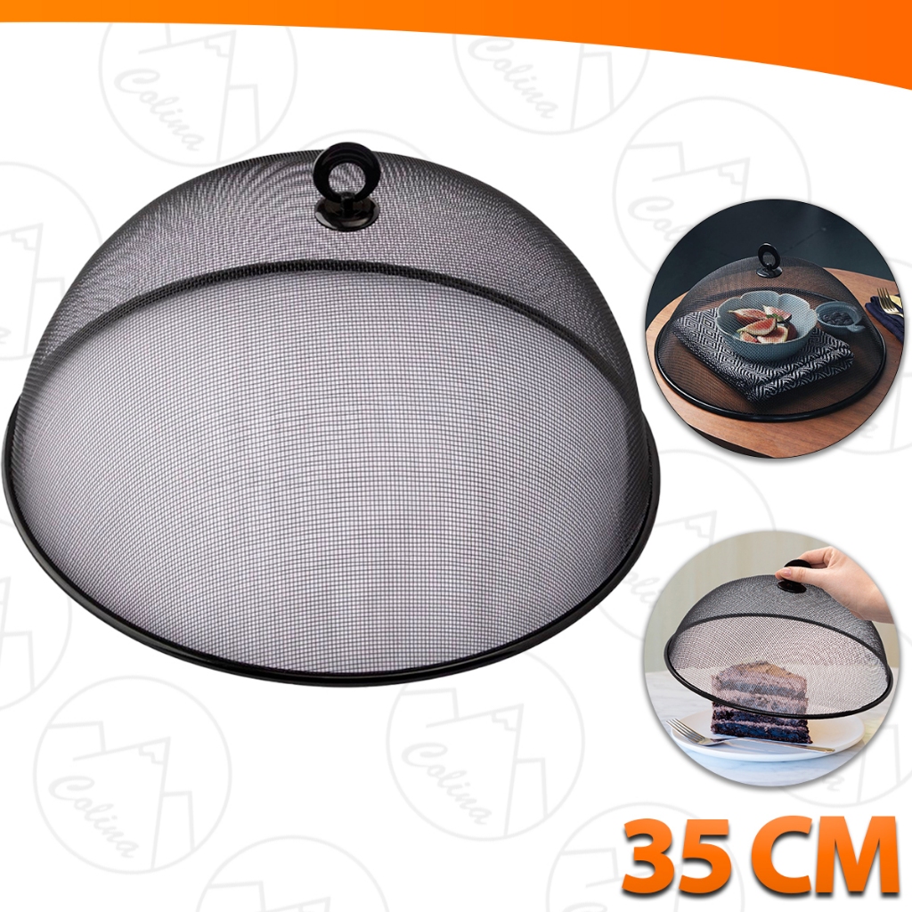 Tela Protetora De Alimentos Redonda De Metal Pães Bolos Frutas 35CM