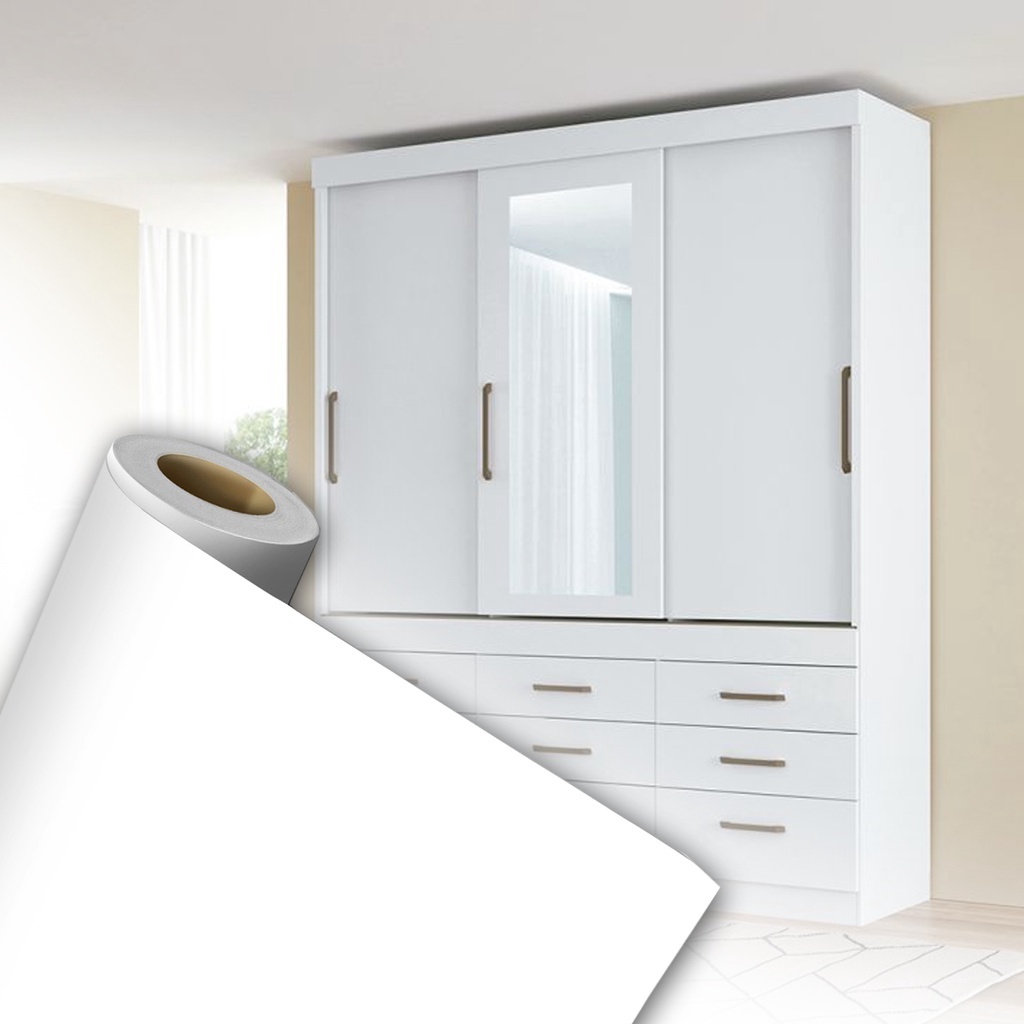 Papéis de Parede Decoração 5 METROS x 45CM Adesivo Autocolante GEOMÉTRICO Sala, Quarto BRANCO — imagem 2 de 2