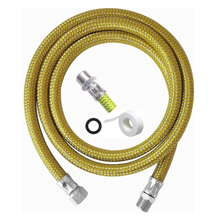 Kit Mangueira Gas Encanado + Adaptador Macho Bico para Cooktop Forno e Fogão - NBR 14955