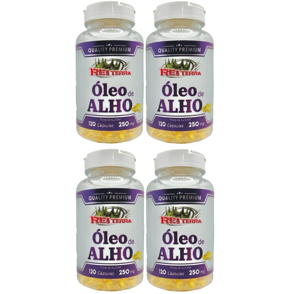 Kit 4 Óleo De Alho 250mg 480 Cápsulas - Rei Terra