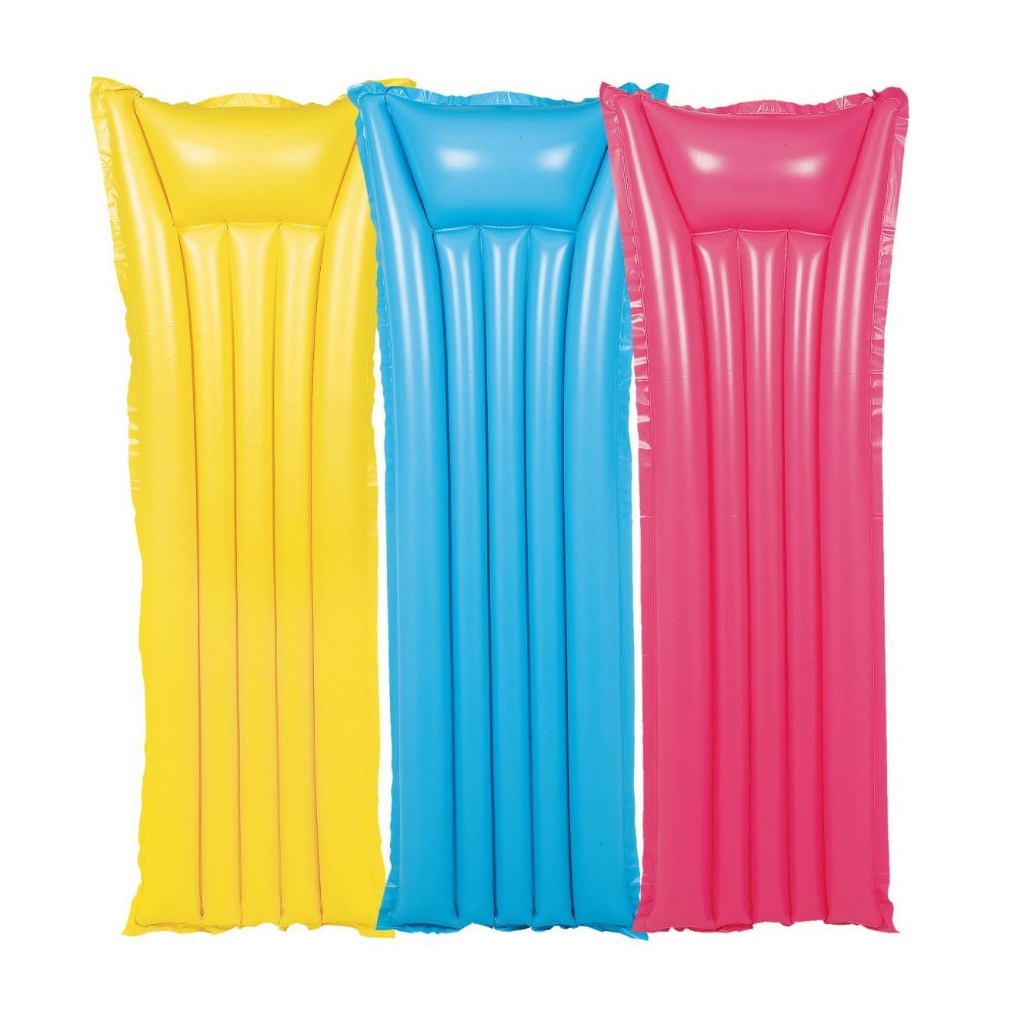 Boia Colchão de Piscina inflável Bronzeador Liso 1,83m X 69cm Cores Variadas