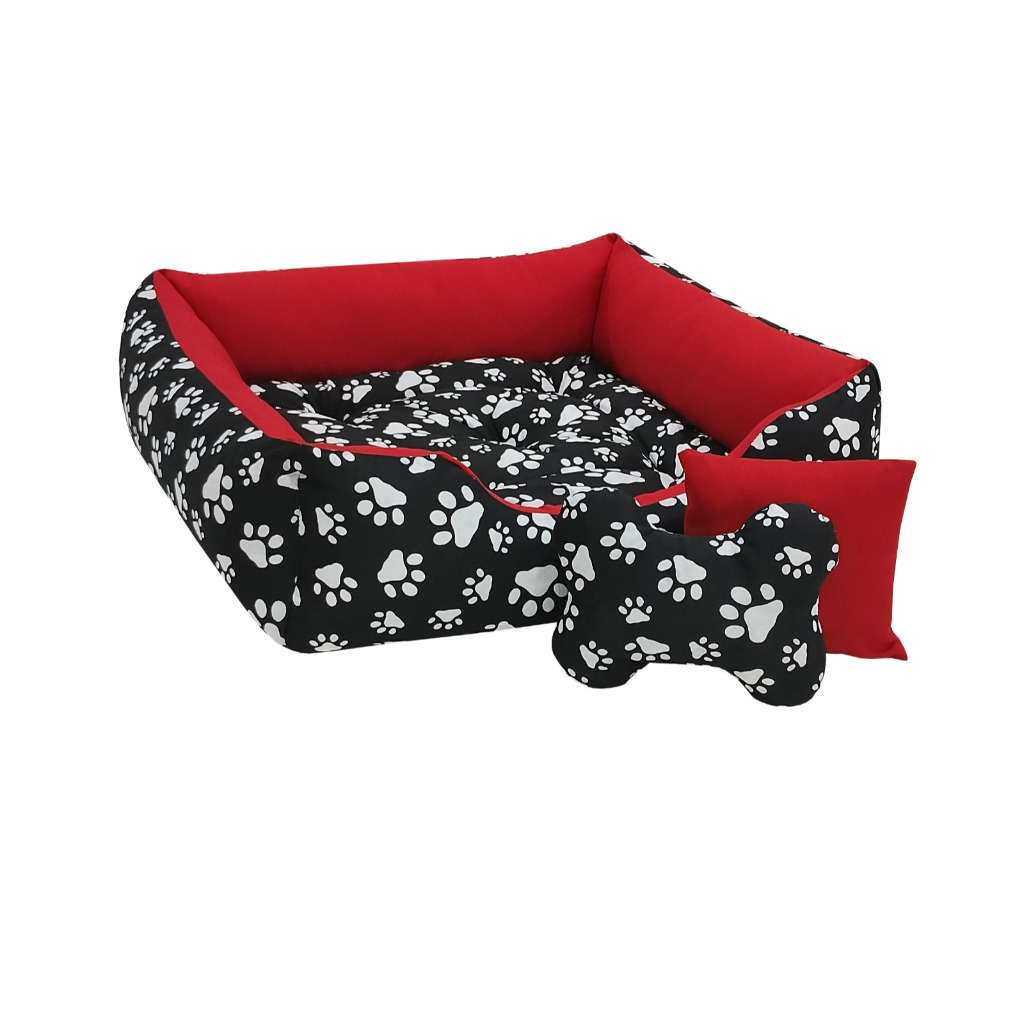 Cama Para Cachorro Médio 80x60 Com  Almofadinhas Acompanha CAPA COM ZÍPER da almofada. em Oferta na Shopee