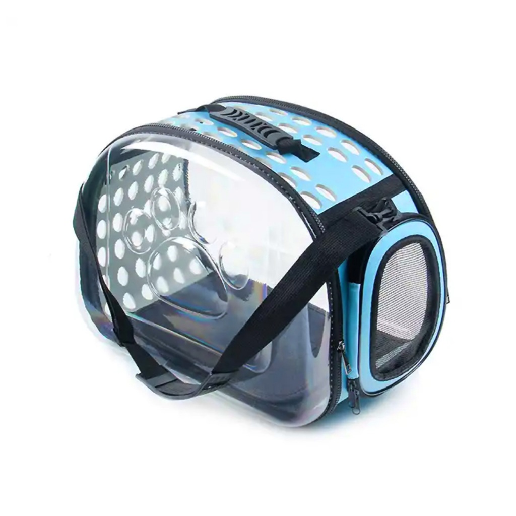 Bolsa Transporte Avião Passeio Pet Luxo Cães Gatos Transparente Desmontável TAM G Animais Roedores