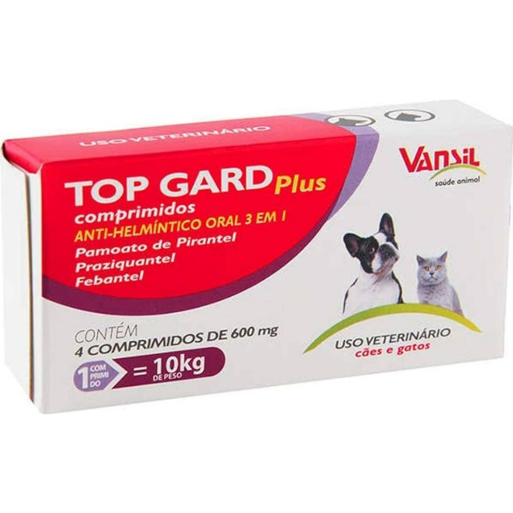 Top Gard Plus 600mg 4 Comprimidos Vansil - Pets