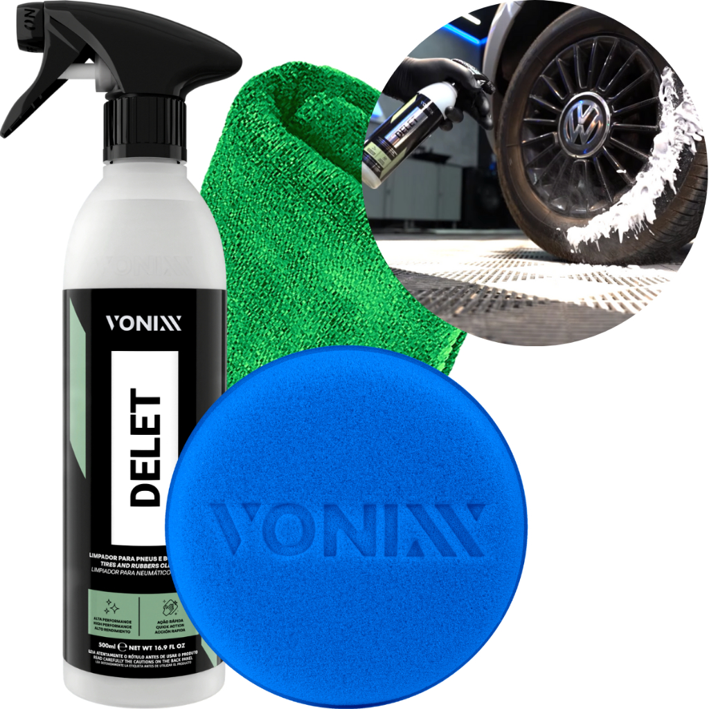 Delet 500ml Spray Limpa Borrachas Pneus Plásticos Limpador Vonixx em Oferta na Shopee