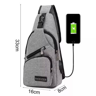 Bolsa de ombro masculina anti-roubo de ombro com entrada para carregador usb mensageiro