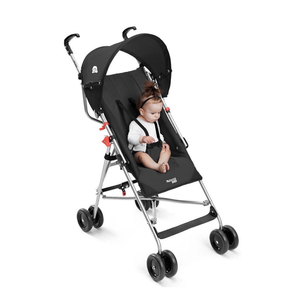 Carrinho de Bebê Guarda Chuva Venice 6M 15KG Preto Multikids Baby - BB337