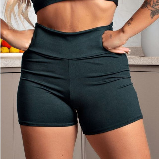 Shorts Poliamida de Academia Fitness Esportivo Feminino Suplex Cintura Alta Com Cores