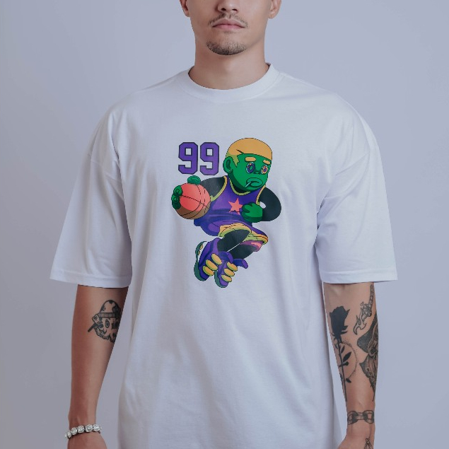 Camiseta OVERSIZED estampada blusa camisa Streetwear em algodão 30.1 modelo Basquete Premium OVERSIZED