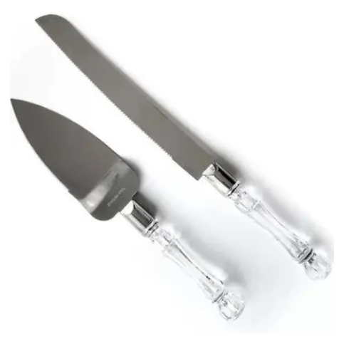 Conjunto Luxo Para Bolo Aniversário Com Faca E Espatula Inox - Top House