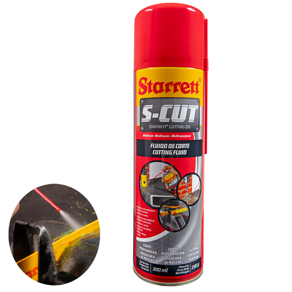 Fluido Corte S-Cut Spray 300ml Profissional Corta Rápido E Aumenta Durabilidade Ferramenta STARRET