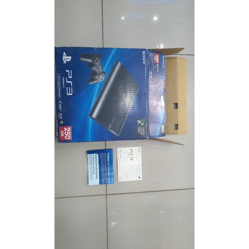 nacional Caixa Vazia Playstation 3 Super Slim 250gb P/ Coleção manuais