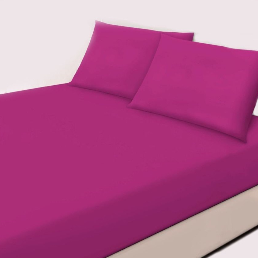 Jogo de Cama 3 pecas Pink Casal Com Lençol Elástico + Fronha de Travesseiro