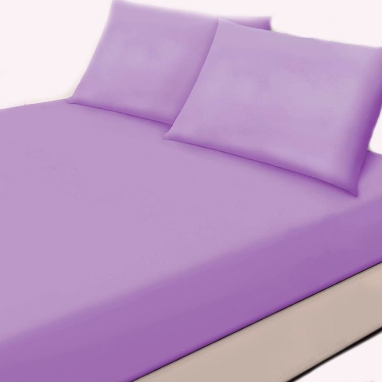 Jogo de Cama 3 pecas Roxo Casal Com Lençol Elástico + Fronha de Travesseiro