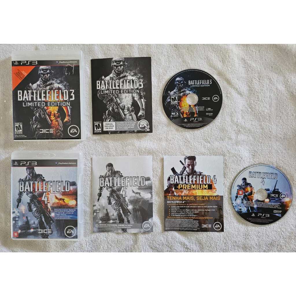 Playstation 3 Battlefield 3 & 4 Limited Edition Lote Combo