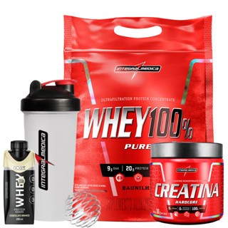Whey 100% Pure - Refil - Integral + Creatina - 300g - Im + Whey Shake - Dux + Coqueteleira IM