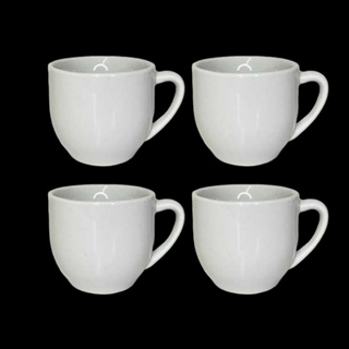 XÍCARA DE CHÁ CONJUNTO COM 4 XÍCARAS PORCELANA BRANCA 170 ML em Oferta na Shopee