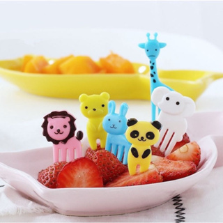 10 peças Mini Garfo Para Petisco Infantil de Fruta de Desenho Animado em Oferta na Shopee
