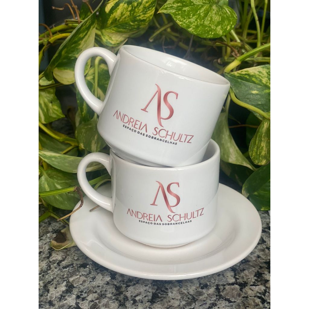 Kit c/ 4 Xícaras Com Pires Personalizadas em Oferta na Shopee