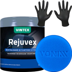 REJUVEX 400G REVITALIZADOR PLÁSTICOS PARA-CHOQUE + APLICADOR + LUVA NITRILICA