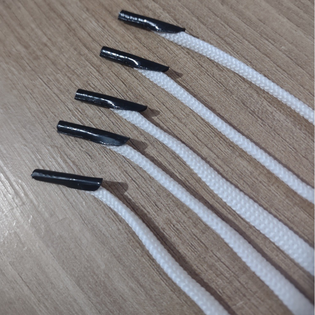 Cordão Poliéster Com Ponteira Preta Para Alça De Sacola 500unid. Com Aprox. 28cm