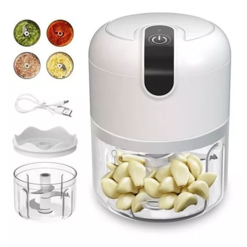 Mini Processador Triturador Sem Fio Elétrico 250ML De Alimentos Para Legumes Alho Gengibre Usb Cores Sortidas Branco Rosa Azul Verde