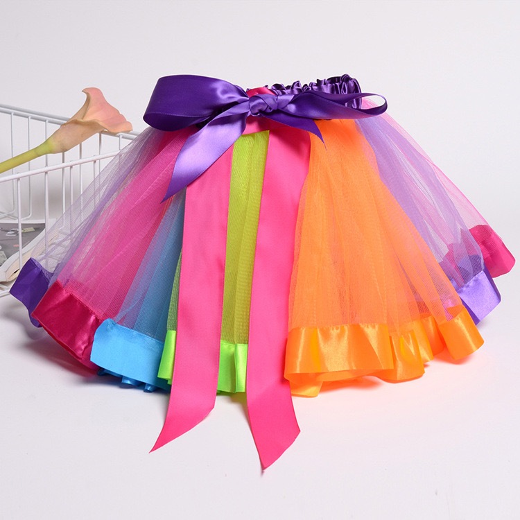 Saia Tule Arco- iris com Laço Fantasia Festa, Carnaval, Halloween - Diversos Modelos
