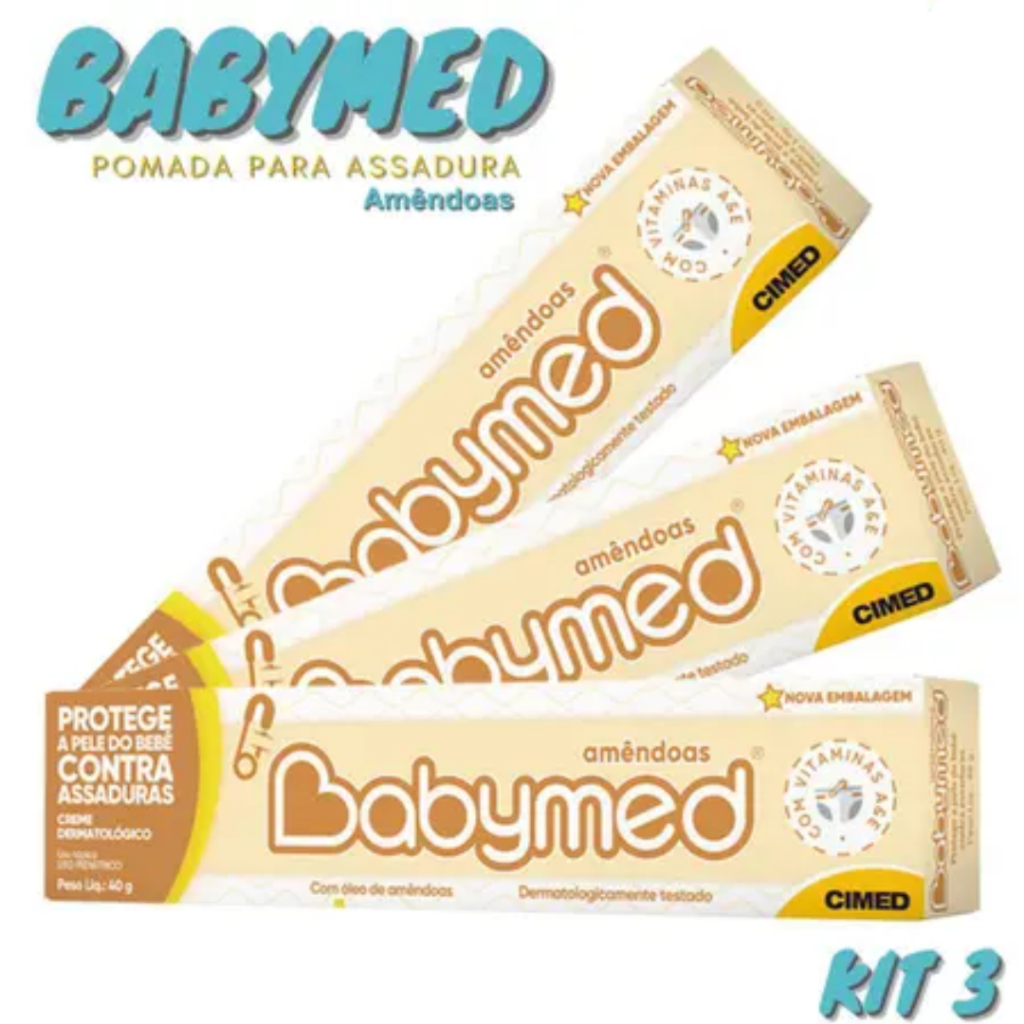 Pomada De Assaduras de Amêndoas Kit Com 3 Bisnagas 45g Cada  - Babymed