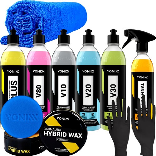 Kit Vonixx Cera Automotiva Polidores Corte Refino Lustro em Oferta na Shopee