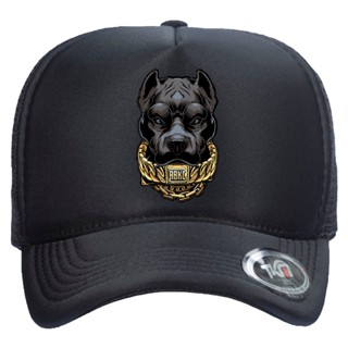 Boné Trucker Telinha Aba Curva Pitbull Dog Pet Animal