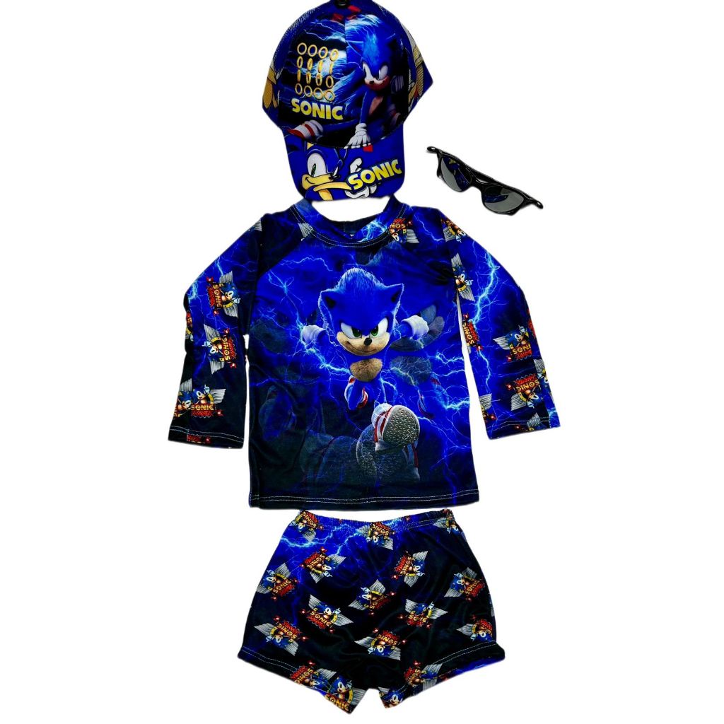 KIT PRAIA SONIC MODELO 2 COM SUNGA E BLUSA E KIT OCULOS E BONE ENVIO JÁ