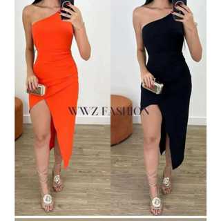 Wwz fashion Vestido de um ombro só Alfaiataria tendencia 2024 150