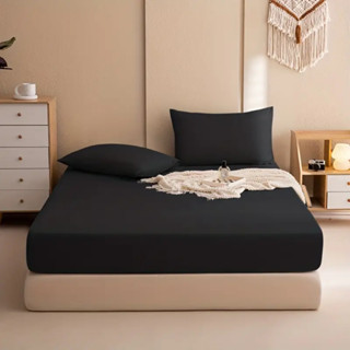 Jogo De Lencol Poliester Cama Casal Queen 3 Pecas cor-Preto