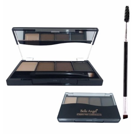 Belle Angel Kit 1 Paleta De Sobrancelhas + 1 Pincel 2 em 1 Para Sobrancelhas B113